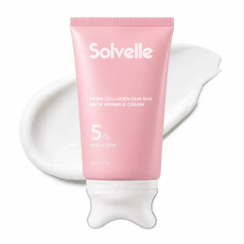 Solvelle Gua Sha Neck Cream, 90 g tube with built-in gua sha head